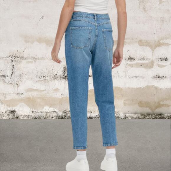 Primark Denim Co Womens High Rise Mom Jeans-Acid Wash-Size 4 - Picture 2 of 6